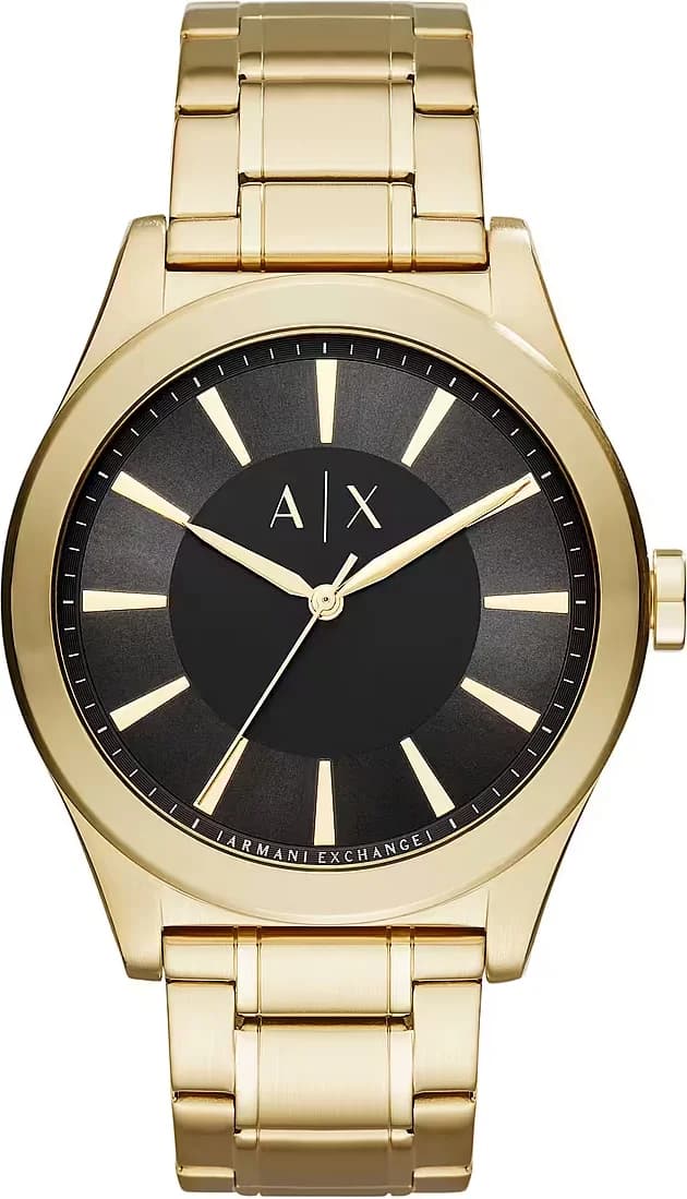 Montre homme Armani Exchange AX2328, acier doré, cadran noir