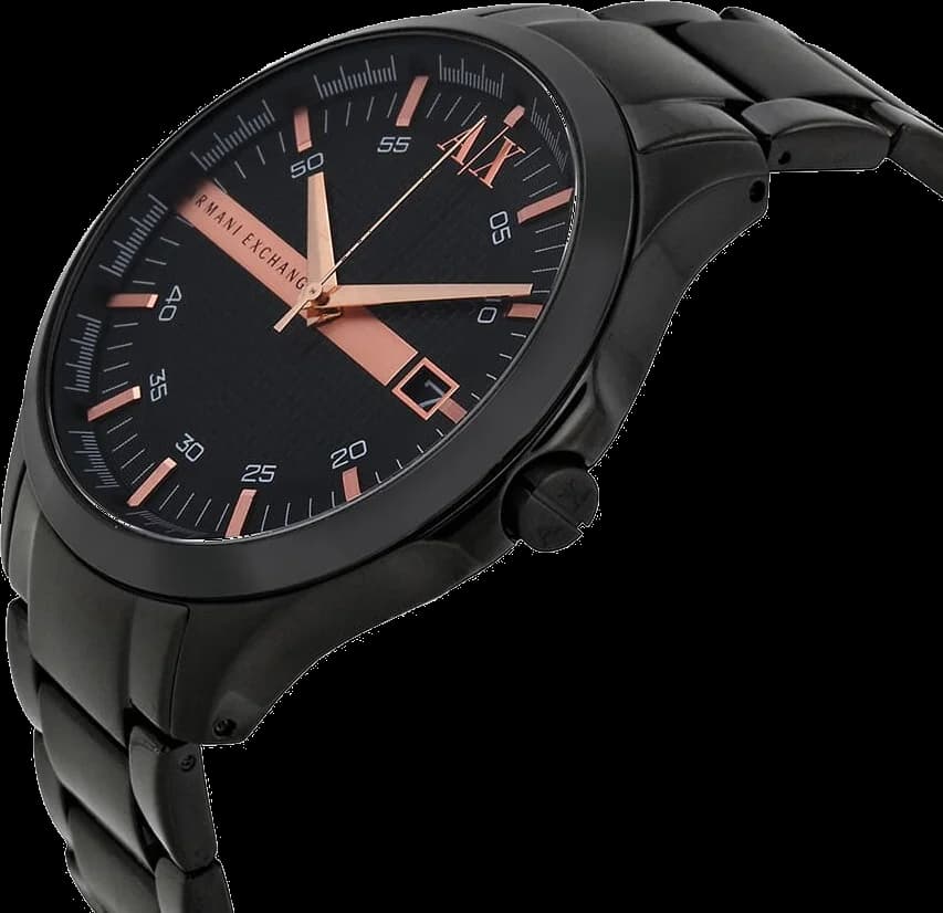 Profil de la montre Armani Exchange AX2150, boîtier gris