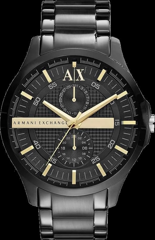 Montre homme Armani Exchange AX2121, cadran noir, bracelet acier noir