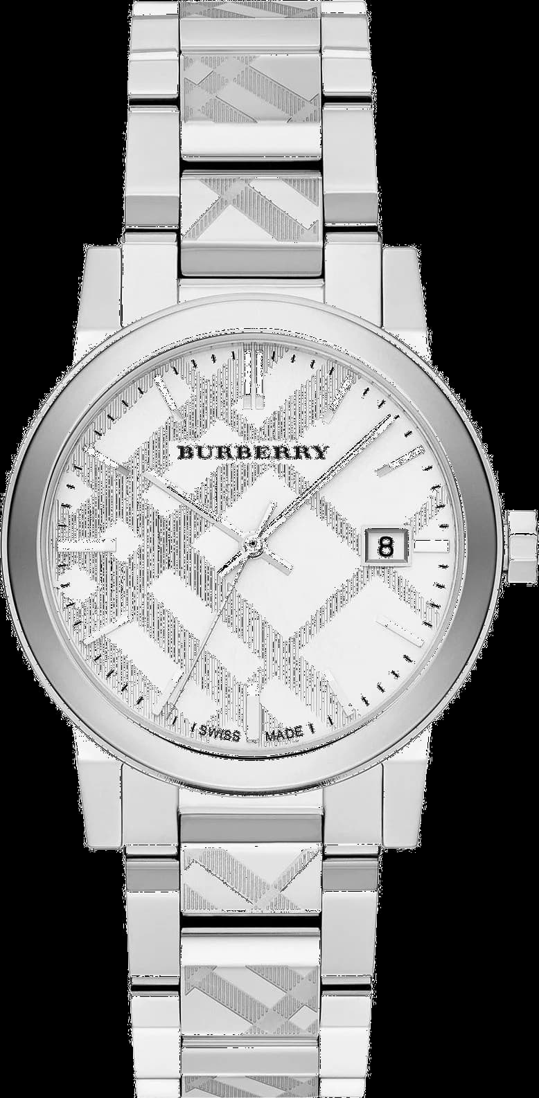Montre Burberry BU9037 unisexe cadran argent bracelet acier