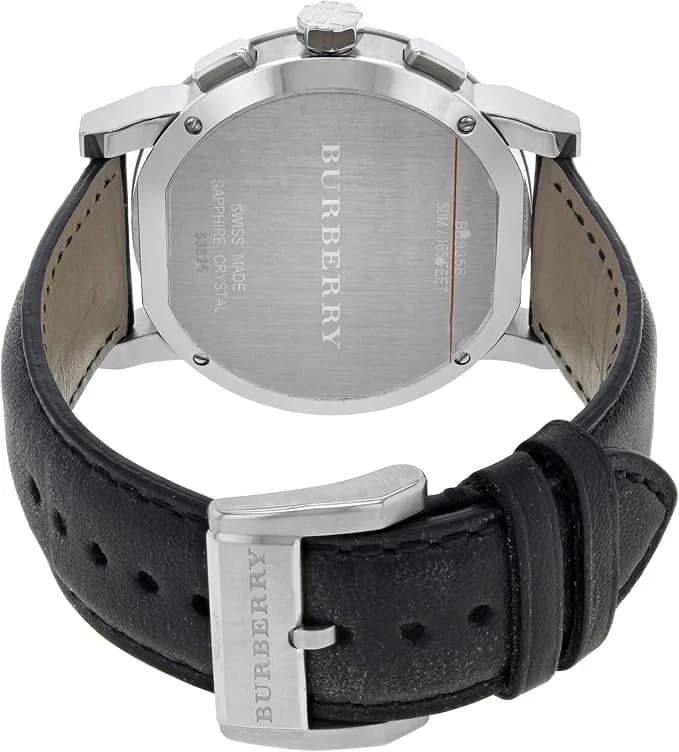 Cadran noir de la montre Burberry BU9356 en détail