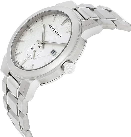 Profil de la montre Burberry BU9900, boîtier argent