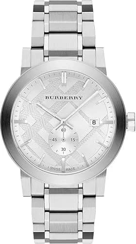 Montre homme Burberry BU9900, cadran argent et acier inoxydable