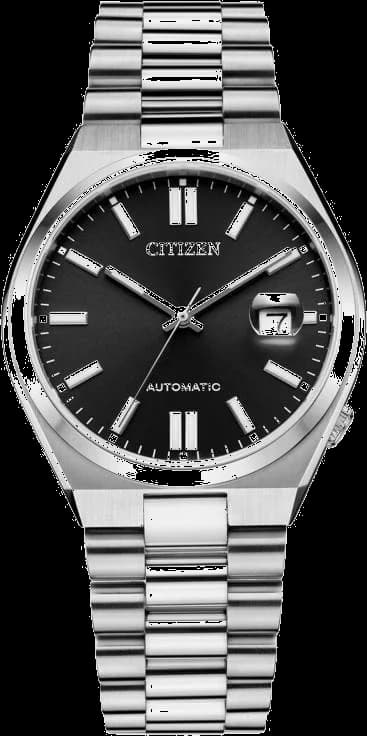 Montre homme Citizen NJ0150-81E, cadran noir sobre sur bracelet acier