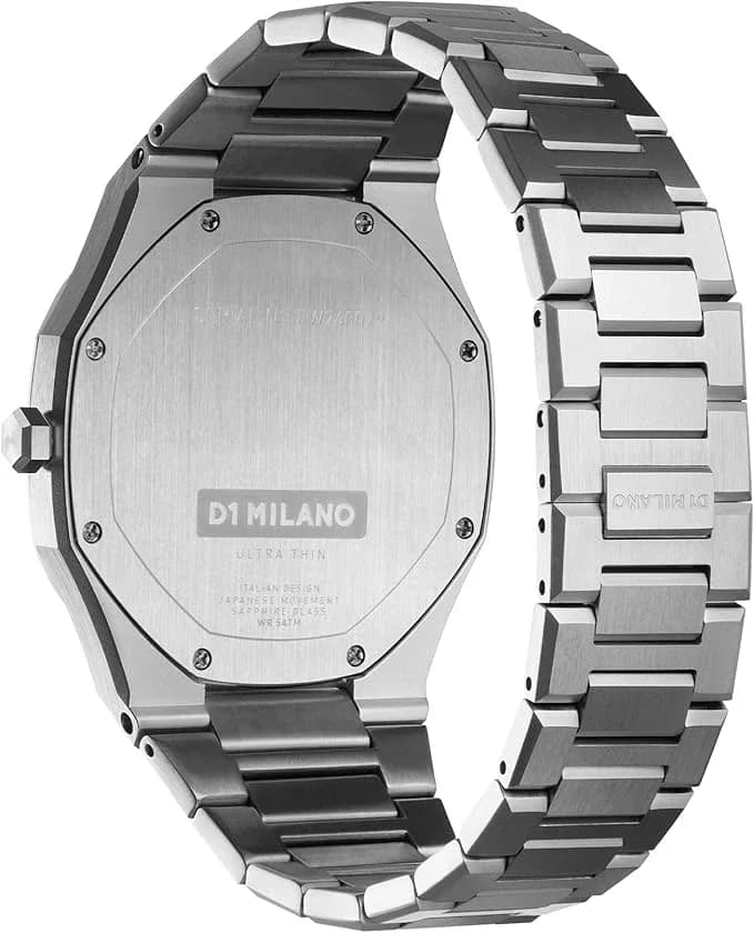 Cadran noir de la montre D1 Milano UTBJ40 en détail