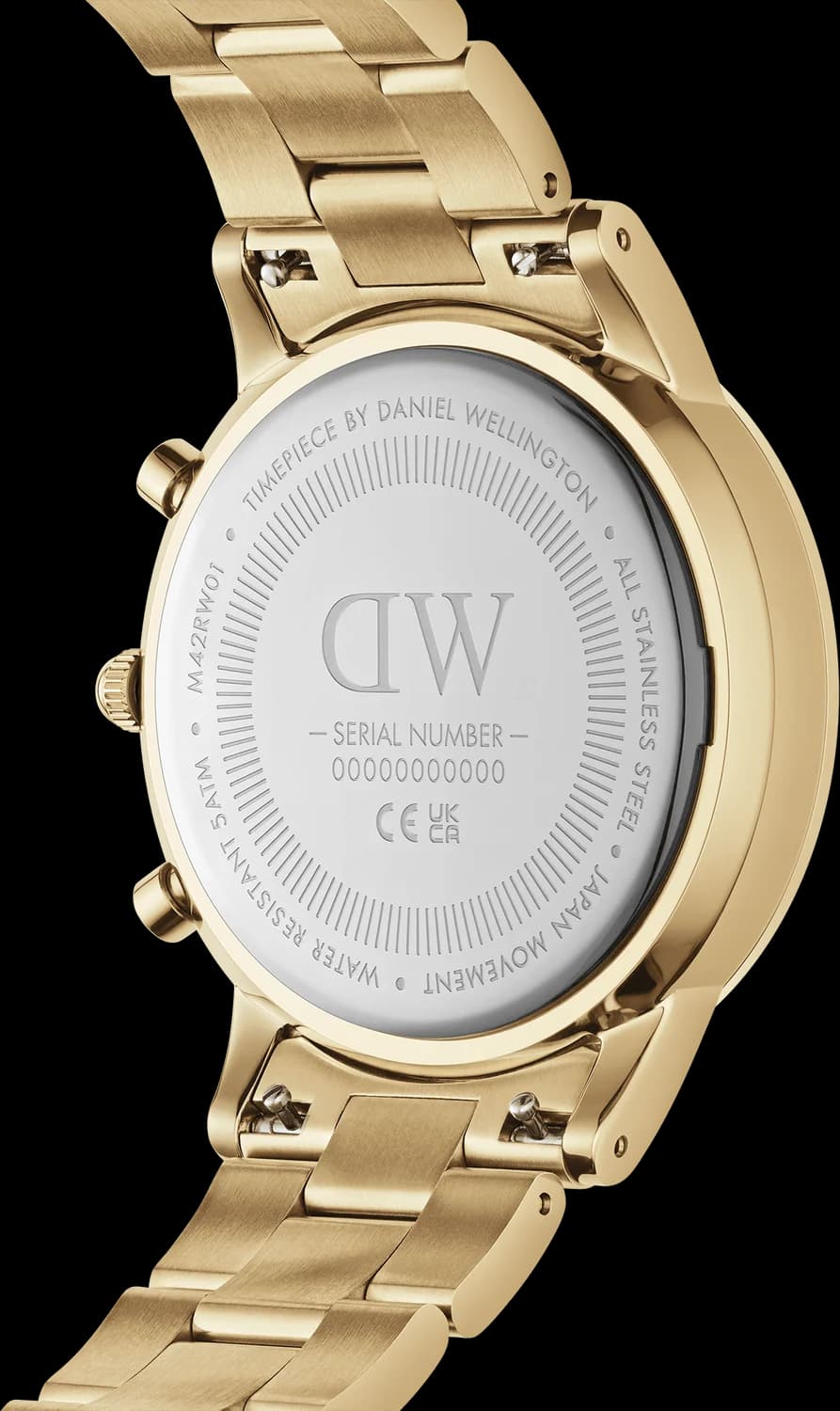 Cadran noir de la montre Daniel Wellington DW00100641 en détail