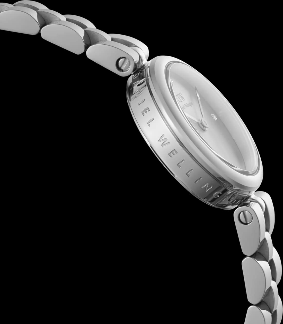 Cadran argent de la montre Daniel Wellington DW00100719 en détail