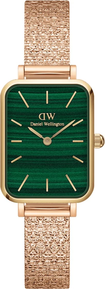 Montre Daniel Wellington 109932 au cadran vert soleil, boîtier rosegold et style épuré féminin