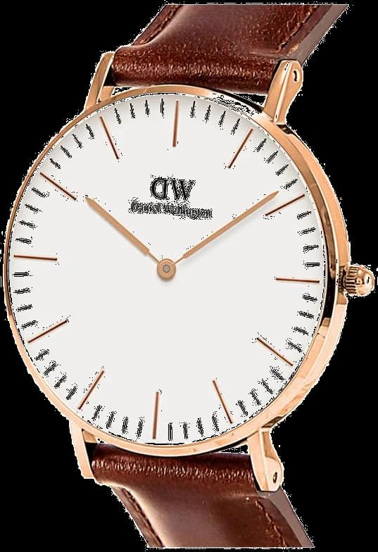 Profil de la montre Daniel Wellington DW00100006, boîtier or rose