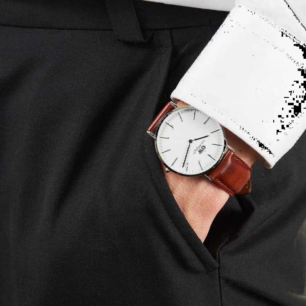 Cadran blanc de la montre Daniel Wellington DW00100021 en détail