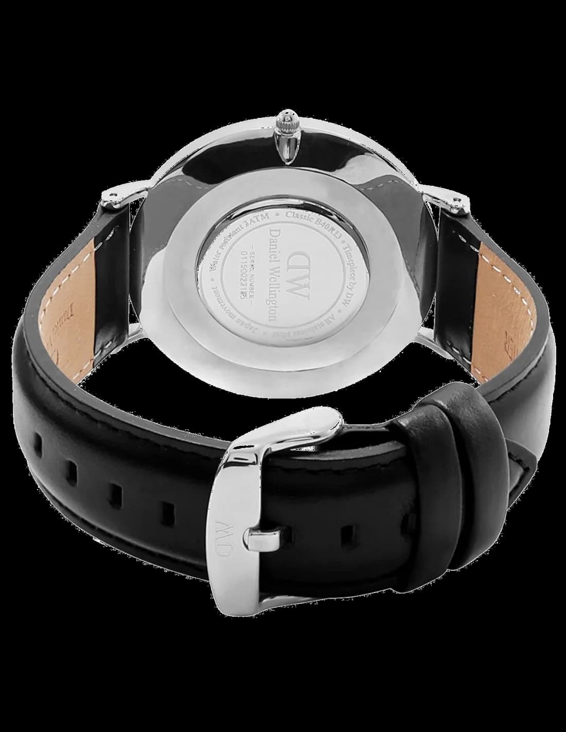 Cadran noir de la montre Daniel Wellington DW00100133 en détail