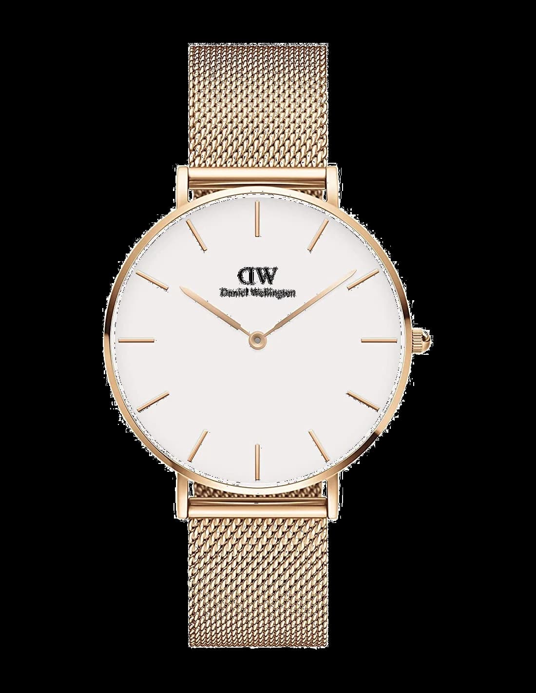 Montre femme Daniel Wellington DW00100305, cadran blanc et bracelet acier rose doré