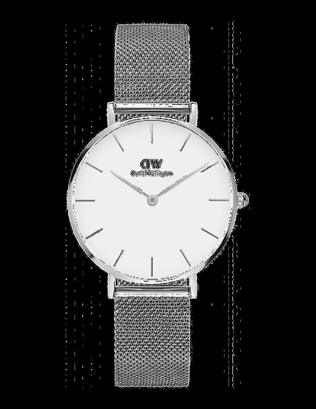 Montre femme Daniel Wellington DW00100306, cadran blanc et bracelet acier milanais