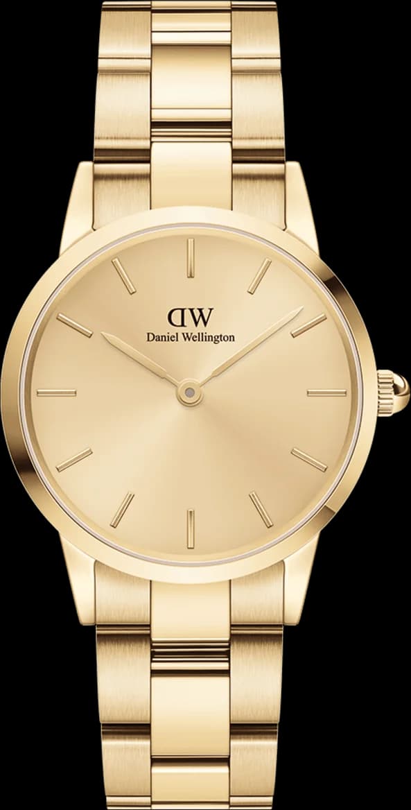 Montre femme Daniel Wellington DW00100403, boîtier acier plaqué or jaune, cadran or