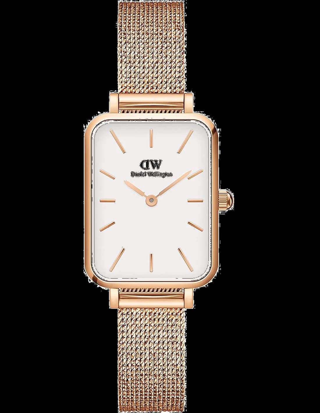 Montre femme Daniel Wellington DW00100431, au cadran blanc et bracelet acier or rose