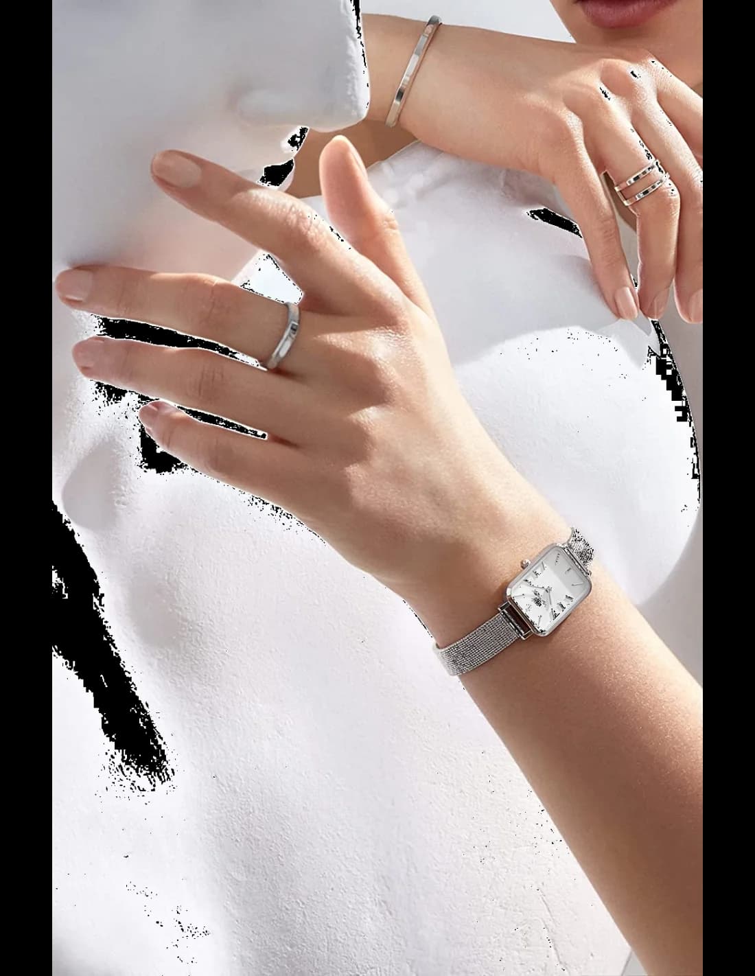 Cadran blanc de la montre Daniel Wellington DW00100438 en détail
