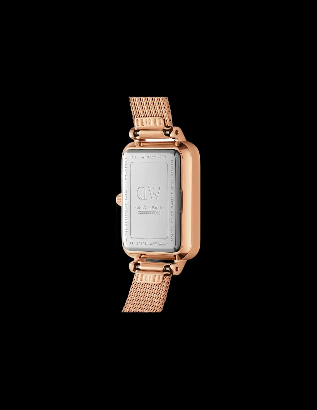 Cadran rose de la montre Daniel Wellington DW00100484 en détail