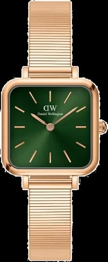 Montre femme Daniel Wellington DW00100519, cadran vert, boîtier carré or rose