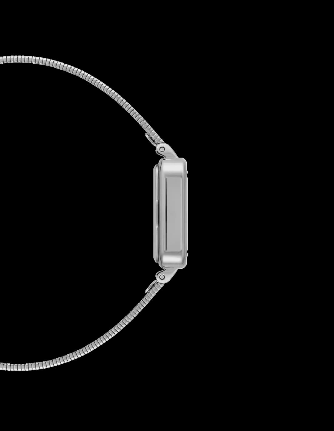 Montre Daniel Wellington Quadro Studio carrée argent cadran blanc vue 3