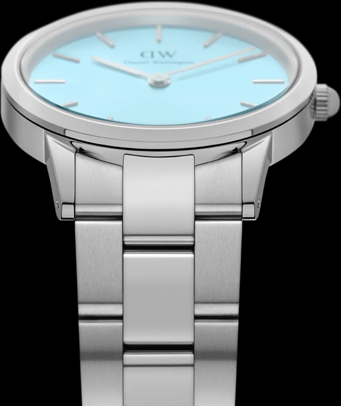 Cadran bleu de la montre Daniel Wellington DW00100540 en détail