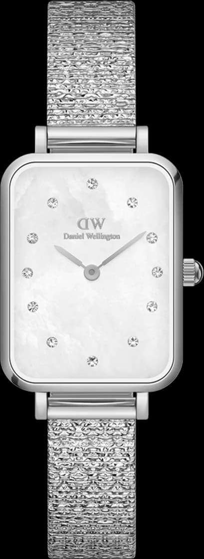 Montre femme Daniel Wellington DW00100580, rectangulaire gris avec bracelet acier poli