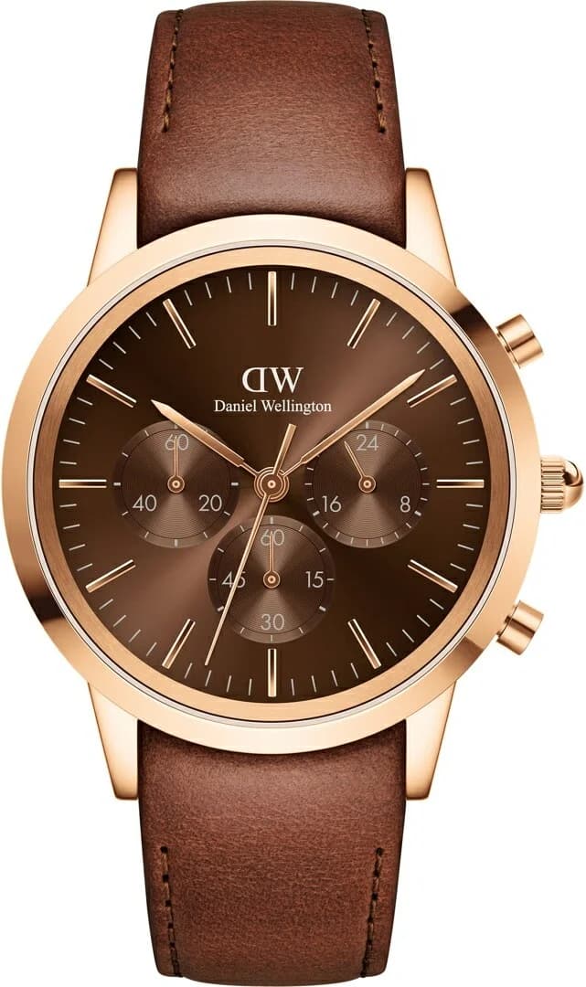 Montre homme Daniel Wellington DW00100640, cadran marron sur bracelet cuir marron