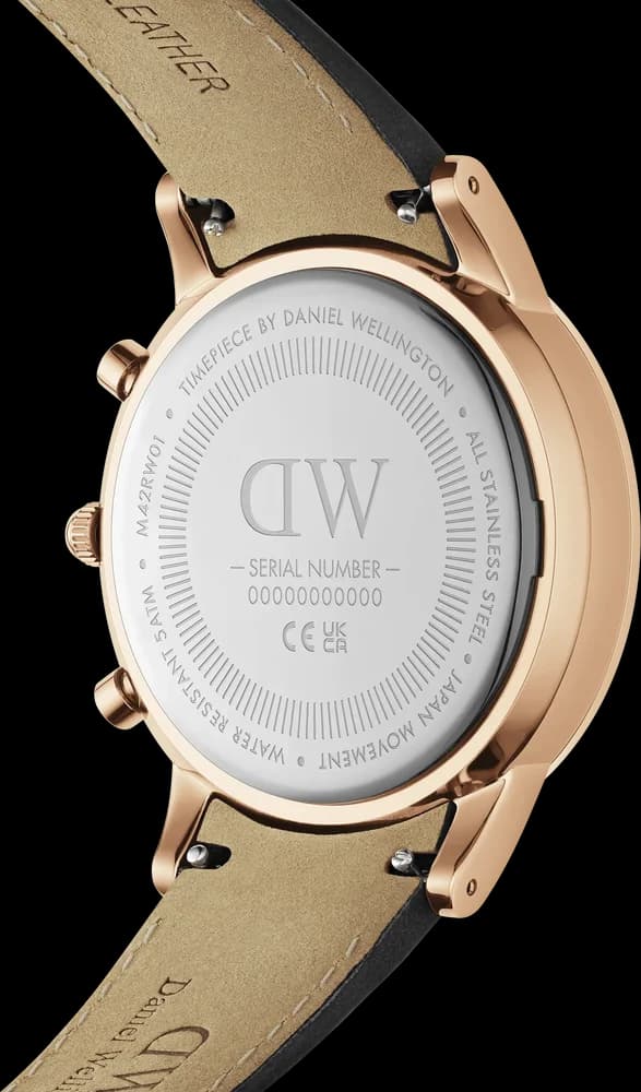 Cadran blanc de la montre Daniel Wellington DW00100646 en détail
