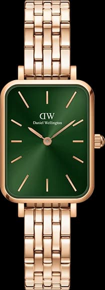 Montre femme Daniel Wellington DW00100659, cadran vert avec bracelet acier or rose