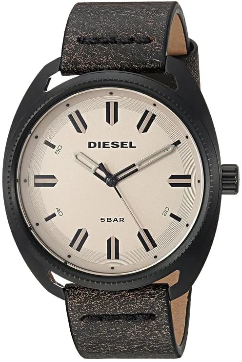 Montre Diesel DZ1836 homme cadran beige bracelet cuir