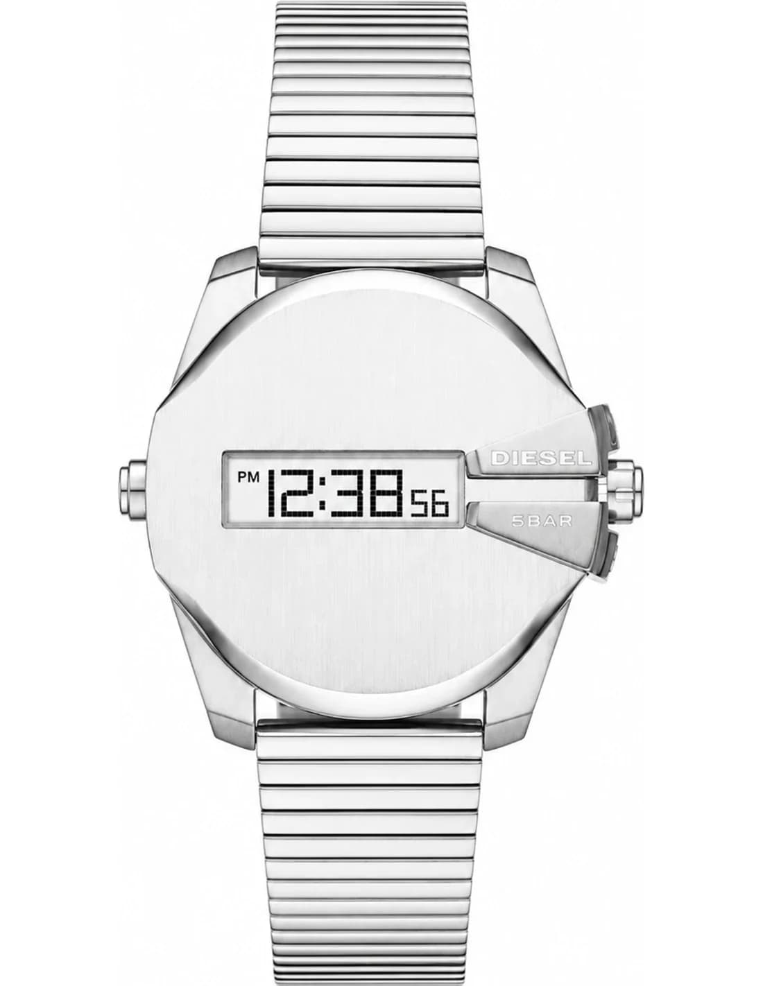 Montre homme Diesel DZ1962, cadran argent, digital, acier