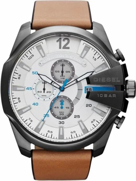 Cadran blanc de la montre Diesel DZ4280 en détail