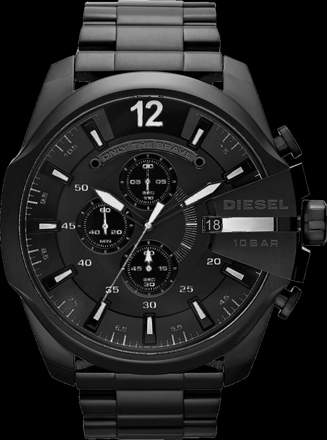 Montre homme Diesel DZ4283, cadran noir sur acier noir