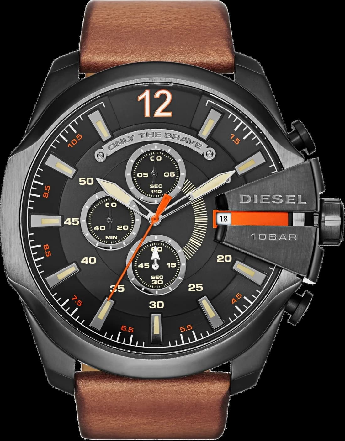 Montre homme Diesel DZ4343, cadran noir, boîtier acier robuste