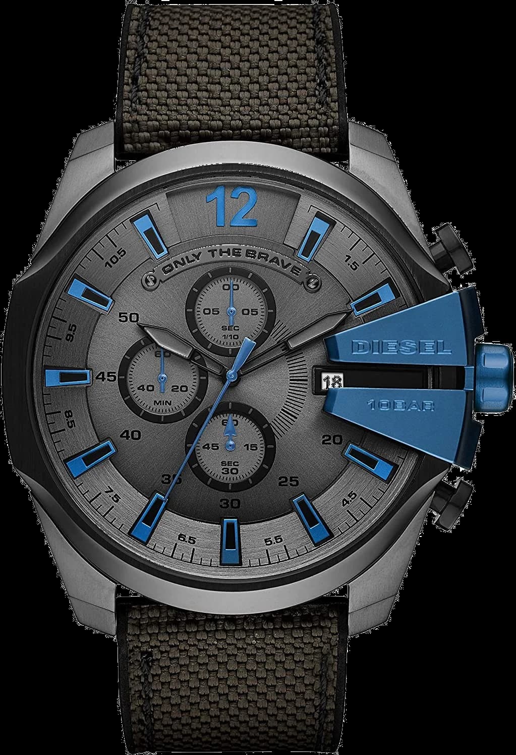Montre homme Diesel DZ4500, cadran gris, bracelet cuir gris