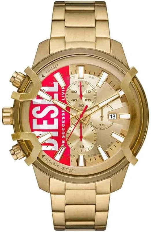Montre homme Diesel DZ4595, cadran or, bracelet acier inoxydable