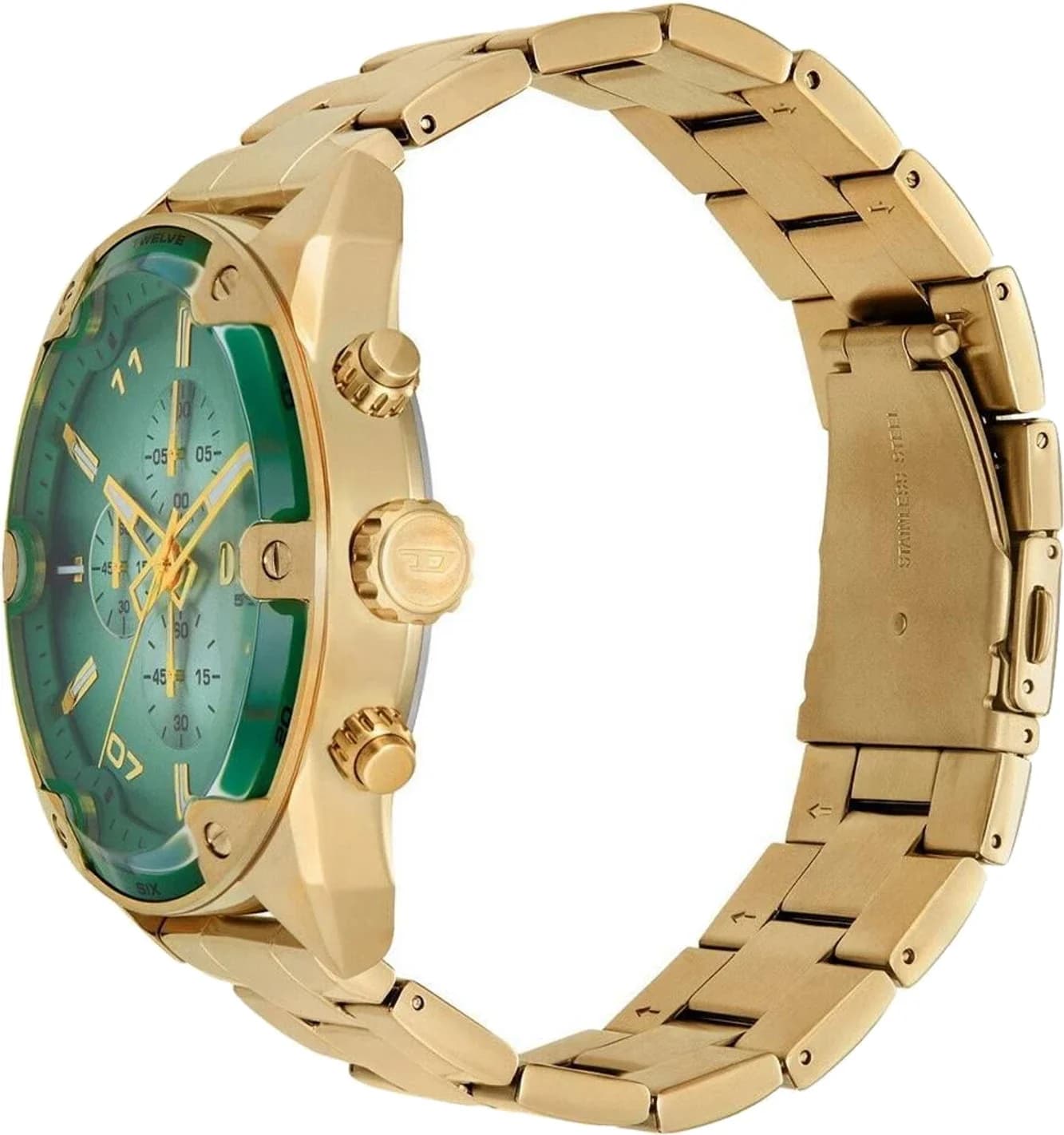 Profil de la montre Diesel DZ4685, boîtier or
