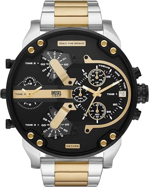 Montre homme Diesel DZ7459, cadran noir et bracelet acier design robuste