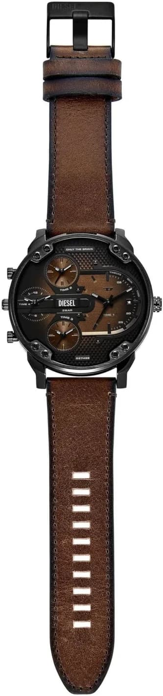 Cadran marron de la montre Diesel DZ7492 en détail