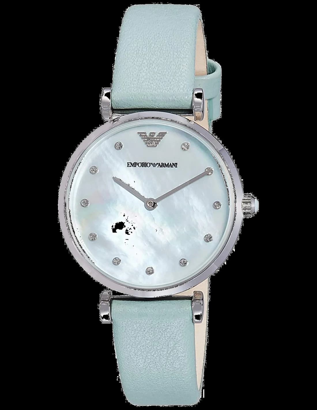 Montre femme Emporio Armani AR1959, cuir vert cadran vert
