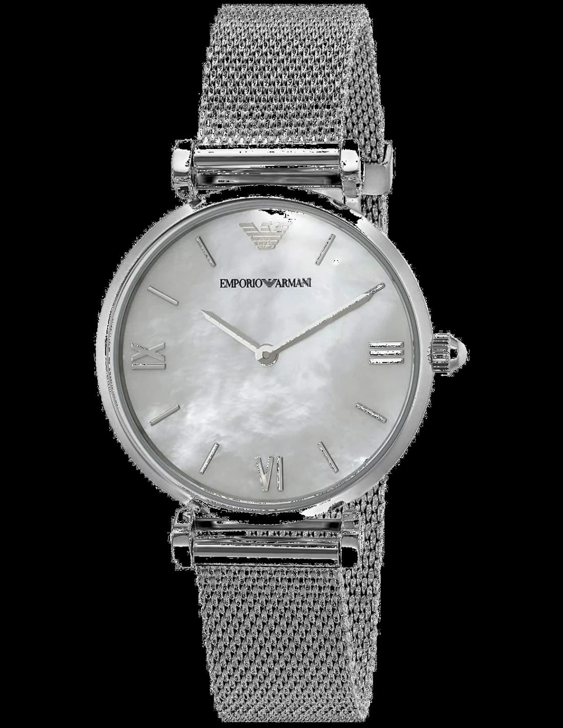 Montre femme Emporio Armani AR1955, cadran nacre, bracelet acier argent