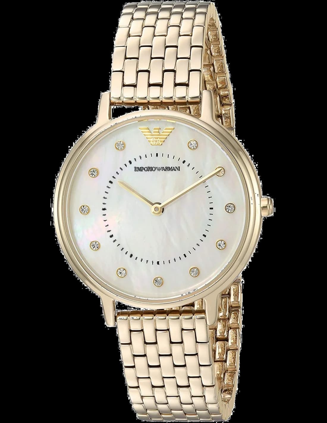 Montre femme Emporio Armani AR11007, cadran nacre sur bracelet acier doré