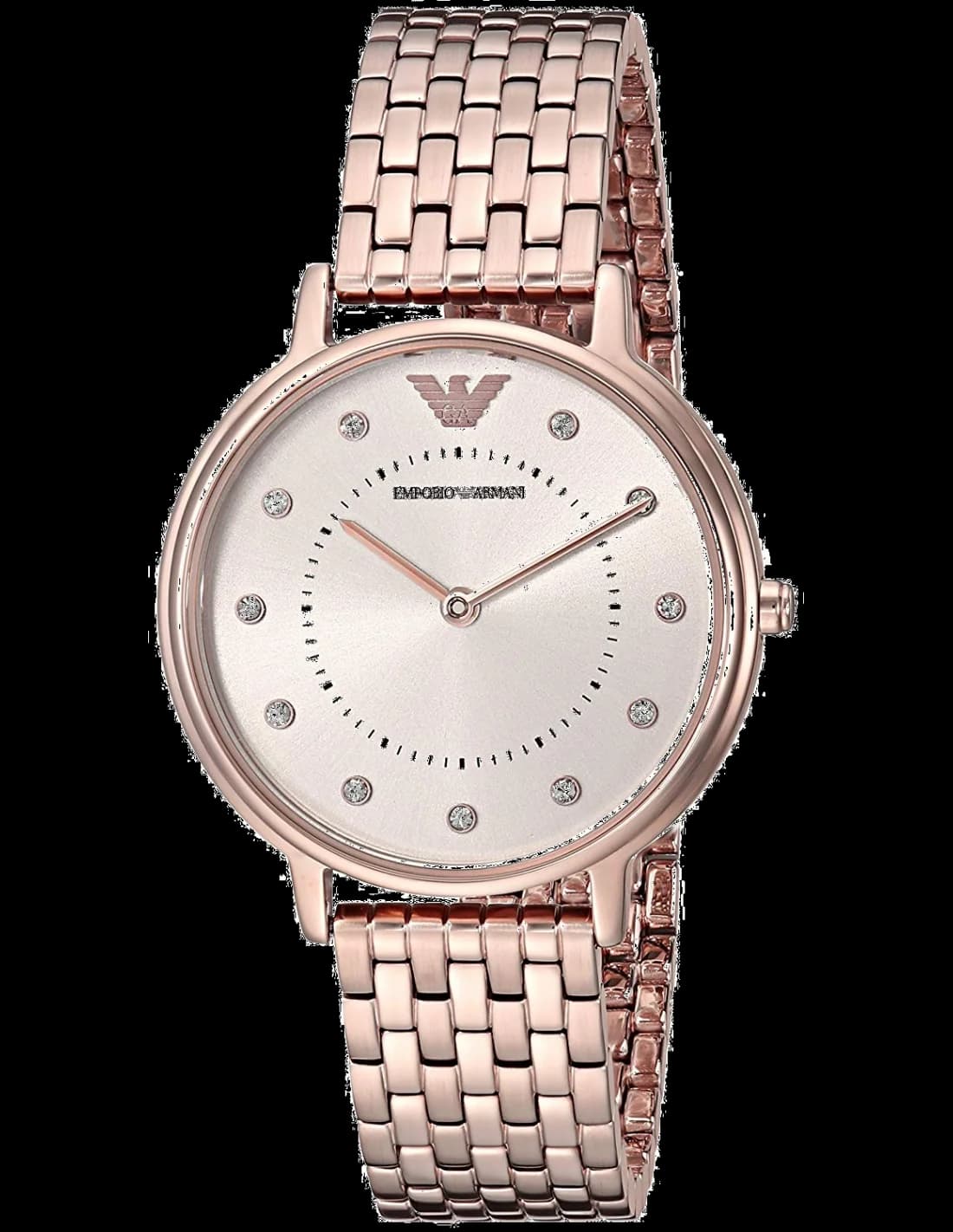 Montre femme Emporio Armani AR11062, cadran or rose avec bracelet acier plaqué