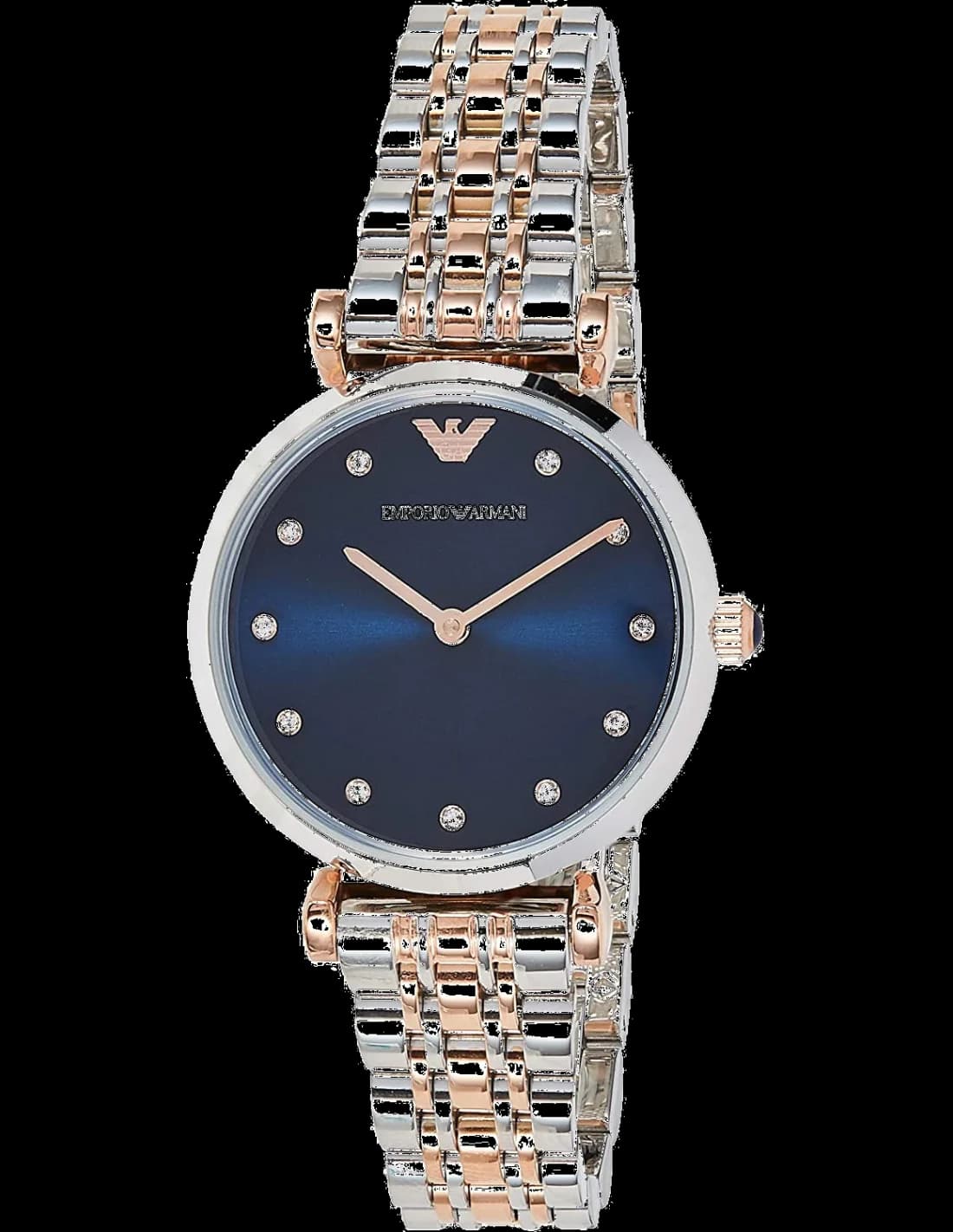 Montre femme Emporio Armani AR11092, avec cadran bleu nuit et bracelet acier