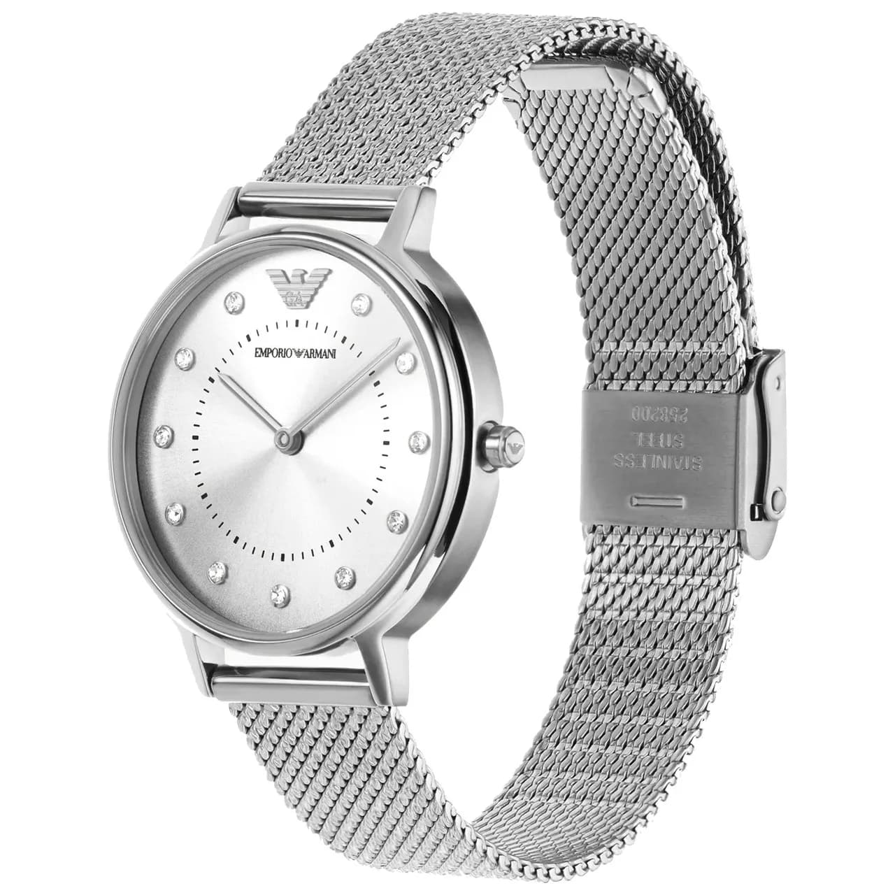 Montre Emporio Armani AR11128 femme détail cadran argent