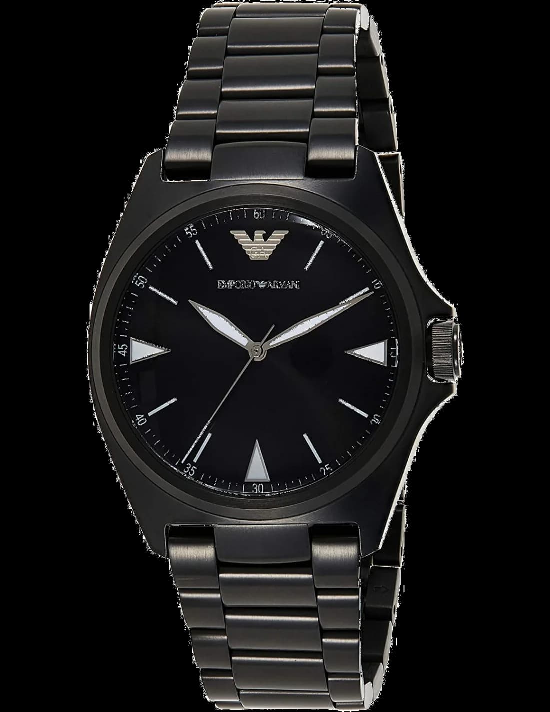 Montre homme Emporio Armani AR11257, cadran noir et bracelet acier milanais