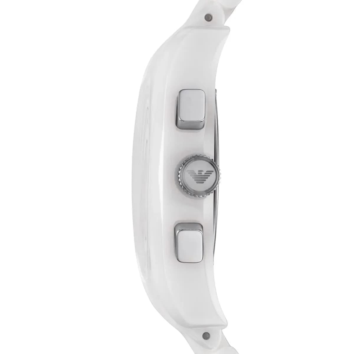 Profil de la montre Emporio Armani AR1403, boîtier blanc