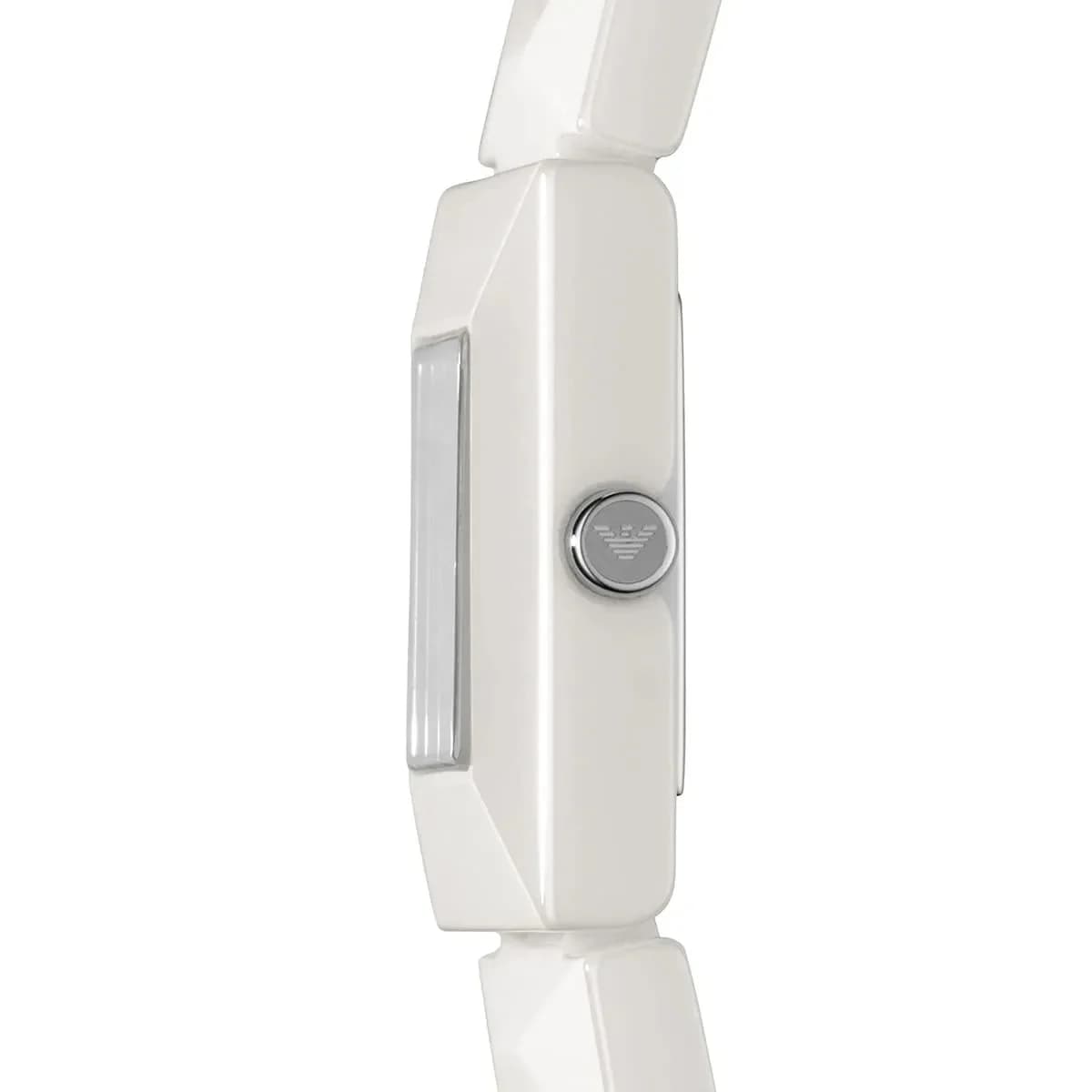 Profil de la montre Emporio Armani AR1436, boîtier blanc