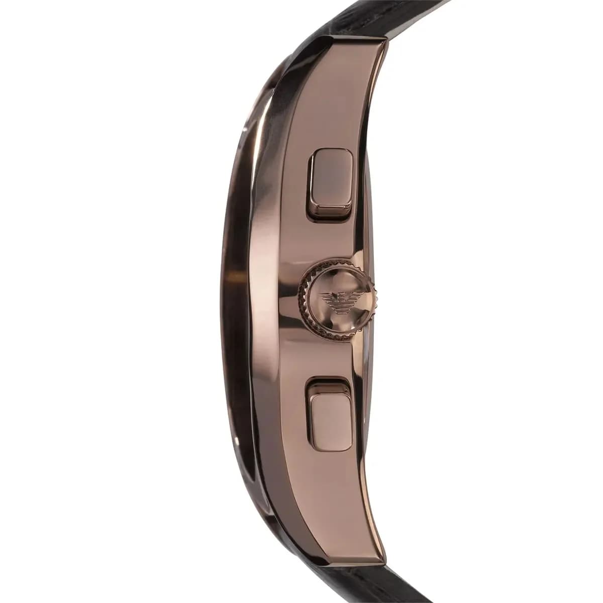 Cadran marron de la montre Emporio Armani AR1609 en détail