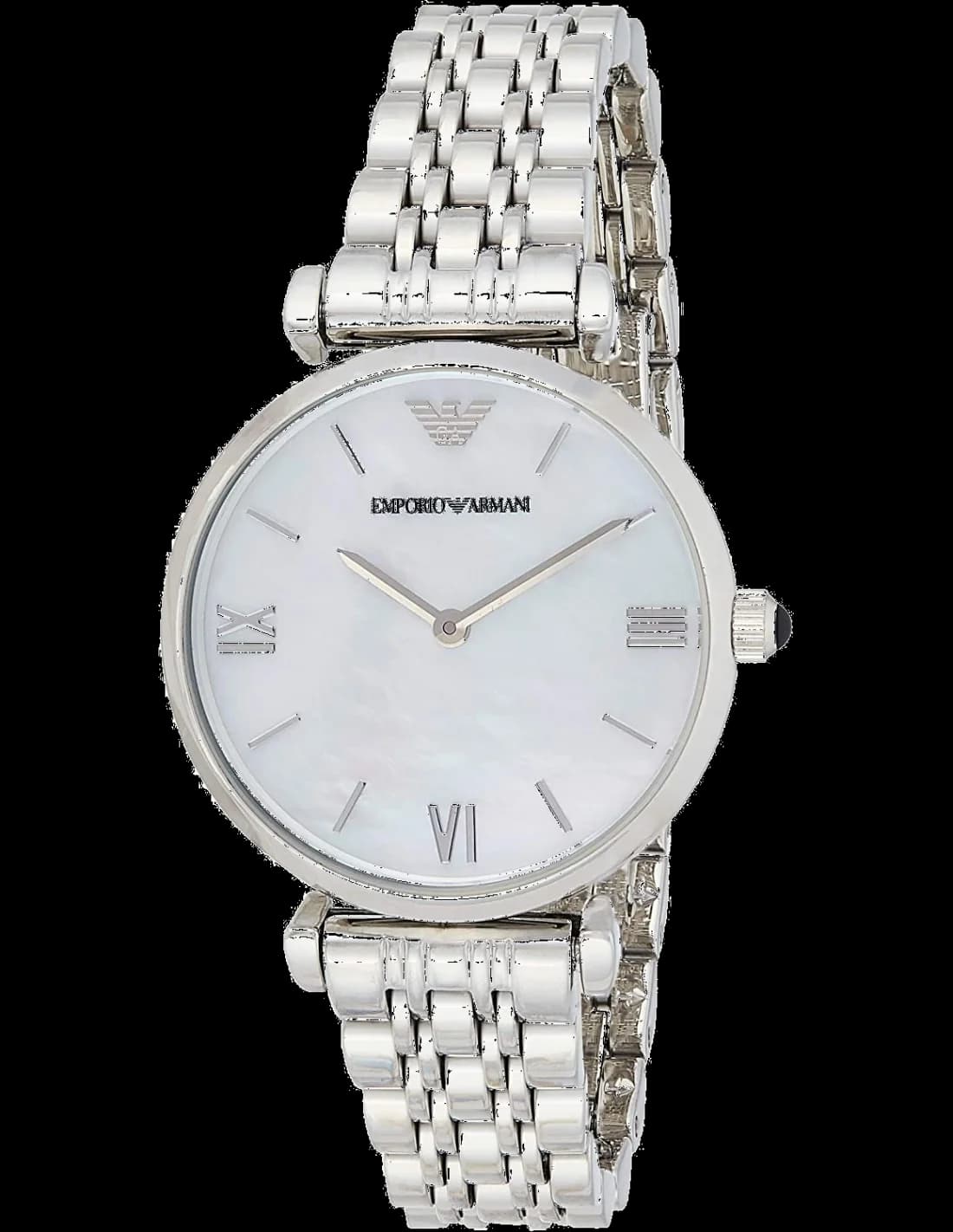 Montre femme Emporio Armani AR1682, cadran nacre, bracelet acier