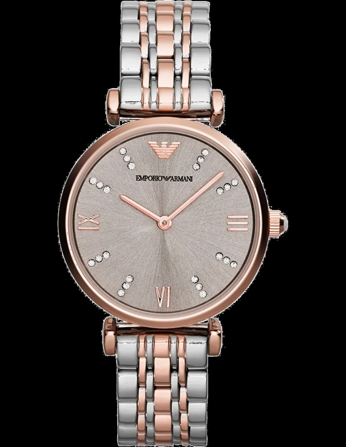 Montre femme Emporio Armani AR1840, au cadran bronze avec index strass